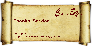 Csonka Szidor névjegykártya