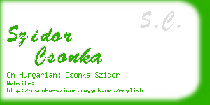szidor csonka business card